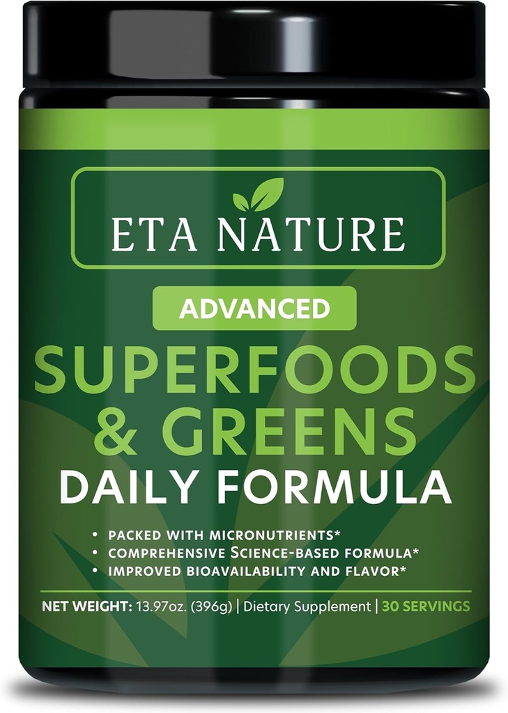 50 Superzeleni Powder - Zeleni Superfood Powder s sadjem in zelenjavo dopolnila - Superzeleni Zeleni Powder za energijo, prebavo, Vitalnost in imuniteto - 30 Servisi Veganski in ne-GMO