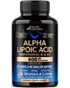 Alfa lipojska kislina 600 mg - AlA dodatek antioksidant za živčevje, energijska in metabolistična podpora - dodatna moč z benfotiaminom, B1 & B12 - laboratorij Tested, Non-GMO & Vegan - 120 kapsul, 2 meseca dobave