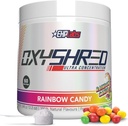EHP Labs OxyShred Pre Workout Powder - Preworkout Powder z L Glutamin & Acetil L Karnitine, Energy Boost Drink - Rainbow Candy, 60 Servings