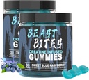 DYALE Beast Bites Kreatin Bites - 5g Kreatin Monohidrat na strežbo - Brez sladkorja ali umetnih barv - Nizka Kalorie, Vegan & Halal - Modra malina aroma - 30 Gummies (2kos)