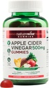 NatureWise Apple Cider Vinegar Gummies - 1000mg ACV na 2 + vitamin B12 - Pectin Based Vegan, Gluten-free, Non-GMO - 60 Count[30-dnevna dobava za 1000mg ali 2-mesečna dobava za 500mg]