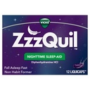 ZzzQuil, nočna pomoč za spanje LiquiCaps, 25 mg difenhidramin HCl, št. 1 Blagovna znamka za spanje, nenavadna oblika, hitro spanje, 12 Število
