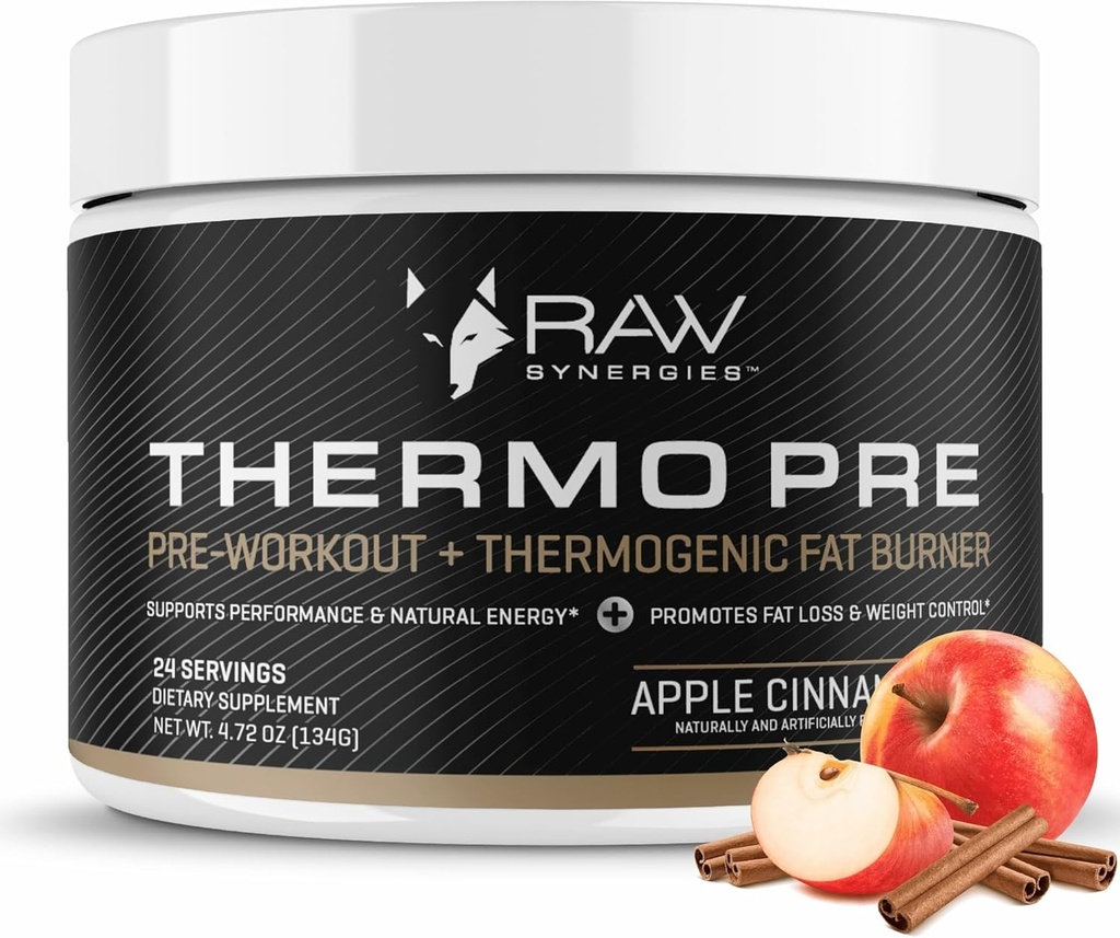 Termopred - Fitnes podpora dodatek za aktivne življenjske sloge - Pred-delo Termogenska in metabolična podpora - Rastlinske, naravne sestavine - Apple Cimet - 24 Servisi