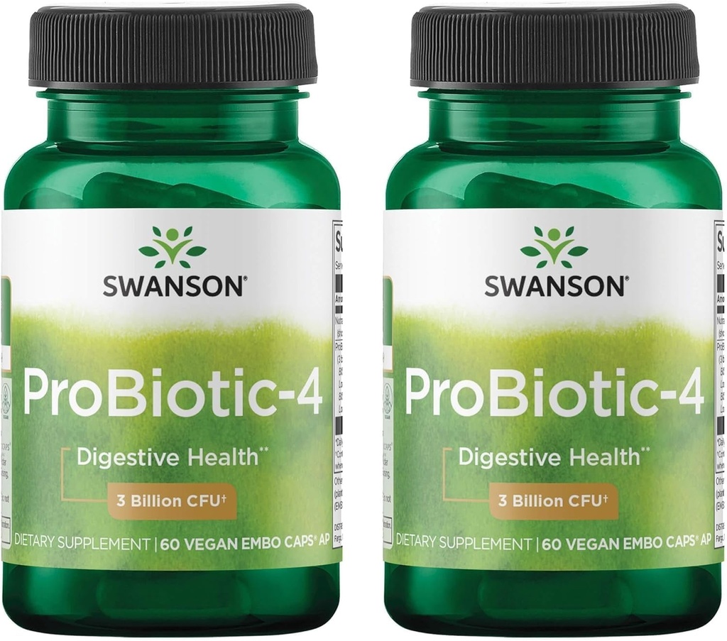 Swanson probiotic-4 3 milijarda Cfu 60 Veg Caps (2 paketa)