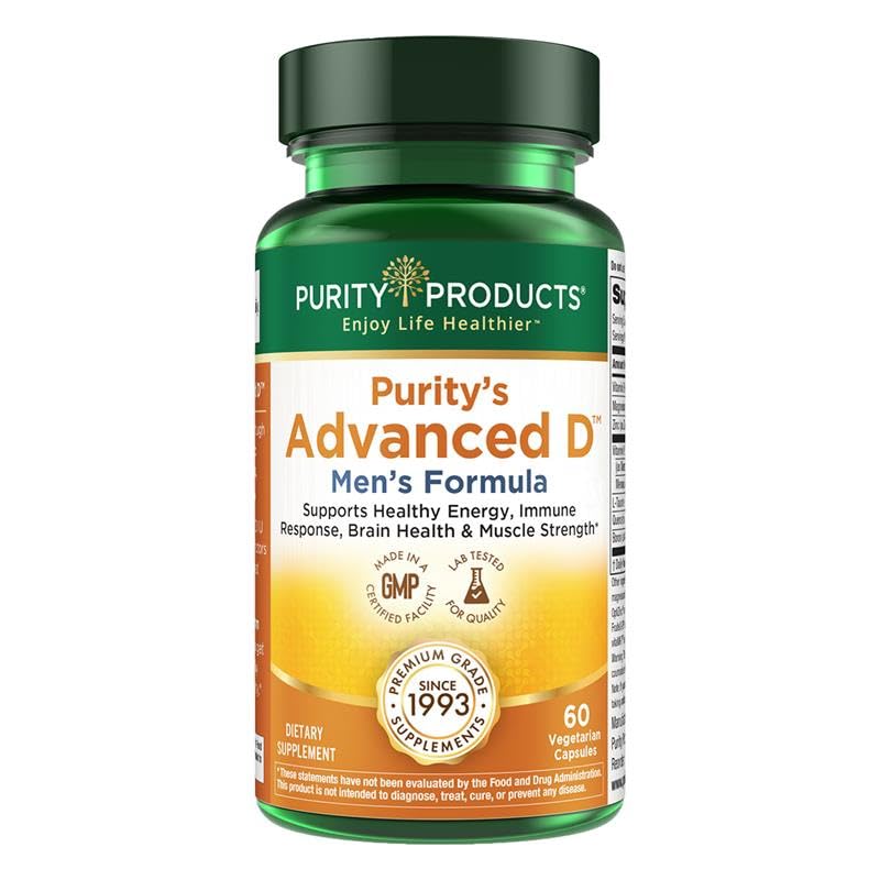 Izdelki čistosti Dr. Cannell's Advanced Vitamin D Moška formula, pakirana z vitaminom D, vitaminom K2, cink, magnezijev citrat, boron in tavrin - 60 vegetarijanskih kapsul