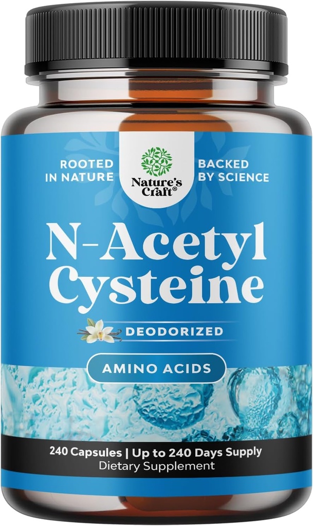 NAC dodatek N-Acetil Cysteine 600 mg - Veganska visoka absorpcija Ne-Smrdeča NAC 600 mg Kapsule Glutation Predkursor za čiščenje jeter Detox & Repair Plus Lung Health and Immunity Support (240ct)