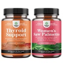 Kompleks za podporo zeliščnih nadledvičnih in ščitničnih mišic - Mood Energy Supplement za zdravje ščitnice in dodatno moč žaga Palmetto za ženske za močnejše Thicker Health Looking las