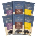 Teeccino Prebiotic SuperBoostTM Zeliščna kava Vzorec - 6 Trial-Size Packets - Temna čokolada, Mango Lemon Balm, Macadamia Nut - Prebiotik, Kofein-free, Tla kava Alternative za dobro zdravje Gut