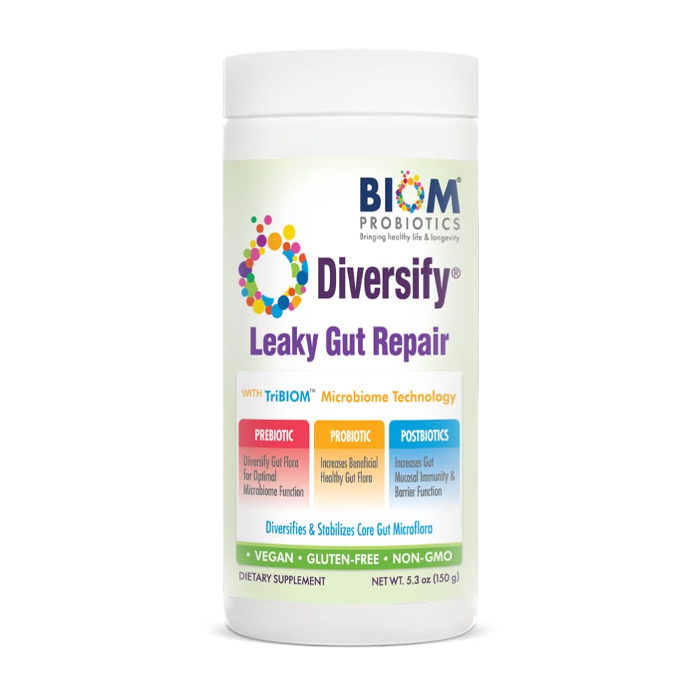 Diverzify® Total Gut Health Human Milk Oligosaharidi s prebiotiki + Resistant Starch. Precision Probiotic Formula za pomoč pri Leaky Gut. Vegan, Non-GMO Gluten-free (1 enota)