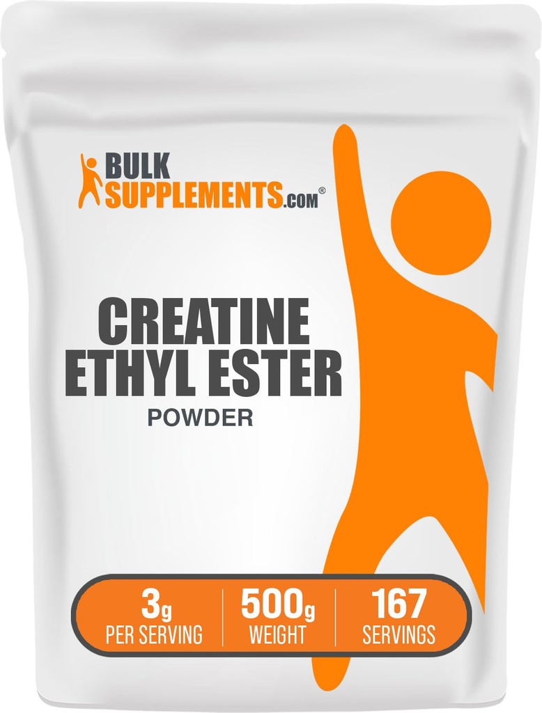 BulkSupplements.com Kreatin etil Ester HCl prašek - Kreatin dodatek, Kreatin etil Ester prašek - Unflavored & Gluten Free, 3g na serviranje, 500g (1,1 lbs) (Pack of 1)
