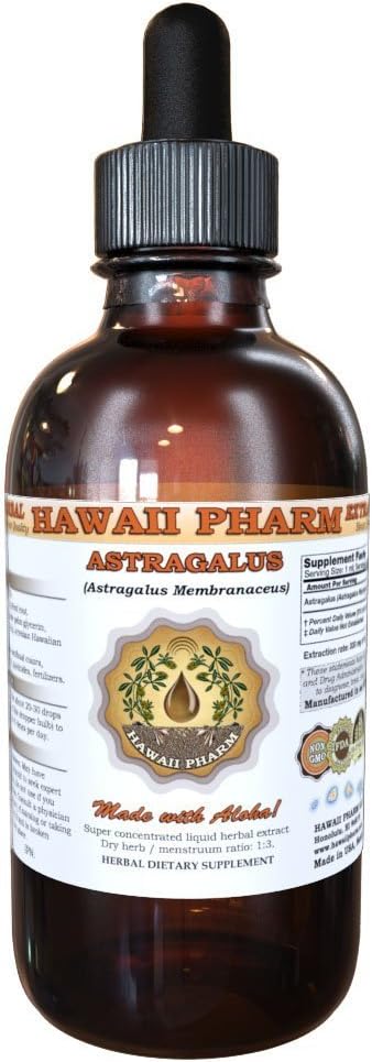 HavajiPharm Astragalus Liquid Extract, Organic Astragalus (Astragalus membranaceus) Suhi koren tinkture dodatek 4 oz