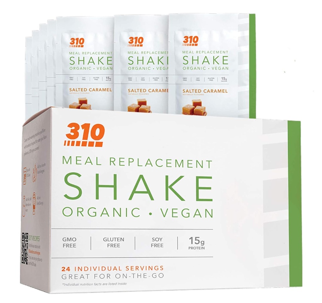 24 CT Organski stresalnik - Veganski rastlinski beljakovinski prašek in nadomestek obroka Shake - By 310 Nutrition - Gluten, Dairy and Soy Free - 0g sladkorja 