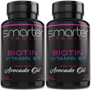 (2 pakiranji) Pametnejši Biotin 5000mcg v olju Avocado, vitamin B7, ne-GMO, 90 Mini tekoči sokovi, brez soje