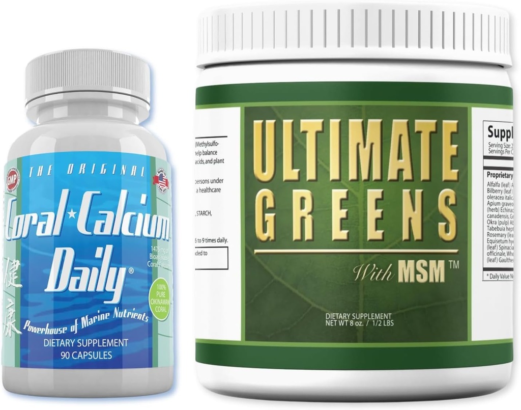 Dnevno zdravje - Coral Calcium Daily & Ultimate Daily Greens z MSM praškom (1 mesec dobave)