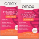 2 Pakiranje Omax Prebiotiki in probiotiki Kompleks za ženske, pH ravnovesje, Vaginalno zdravje, Sečilni trakt, Yeast, UTI/BV preprečevanje, Napihovanje pH 20 milijard CFU, Vegan, Organic, Gluten Free, 60 Vege-Capsule