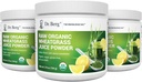 Dr. Bergov surovi pšenični sok v prahu (60 strežnikov) - USDA Certified Organic Wheatgrass V prahu w/ Klorofil, Trace Minerali & Naravni encimi - Ultra koncentrirani - Lemon Flavor w/ Stevia 3 Pack