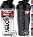 VELOMIX -2 Pakiranje - 28 z Beljakovine Shaker steklenice za mešanice beljakovin - 2x Wire Whisk 