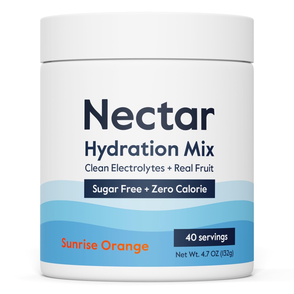 Nektar Brez sladkorja Elektroliti v prahu - Organski sadež Brez sladkorja ali kalorij - Hidracija Prašek za dehidracijo Relief in hitro rehidracijo - Keto in Paleo (Orange 40 Serving Tub)