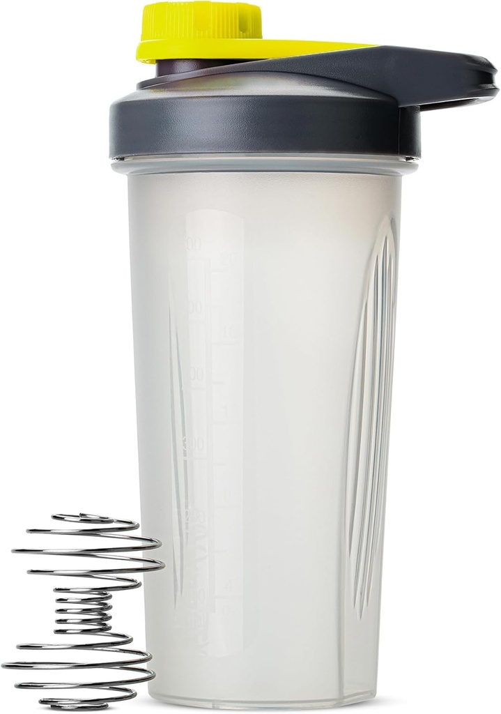 G. Pen-Shaker steklenice za beljakovinske mešanice z Twist Cap, 28 oz, Gray/Yellow, Protein Shaker steklenice z žico Whisk žogo