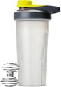 G. Pen-Shaker steklenice za beljakovinske mešanice z Twist Cap, 28 oz, Gray/Yellow, Protein Shaker steklenice z žico Whisk žogo