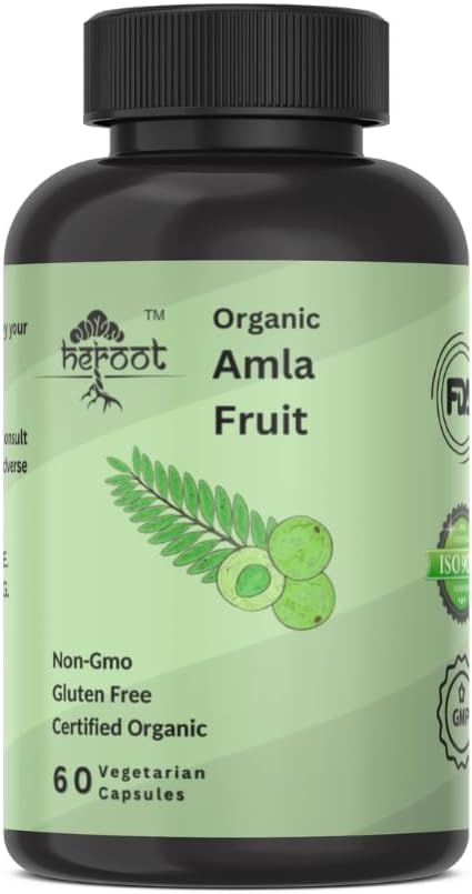 Organske kapsule Amla - indijska kosmulja za naravni vitamin C, podpora za kožo in lase 60 kapsul