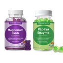 Barvila Papaya Enzyme Gumies in magnezijev oksid Gumies, Prebavno zdravje za odrasle in otroke, Vegan, Brez sladkorja, Non-GMO, pektin