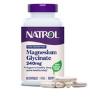 Natrol Magnezijev glicinat dopolnila 240 mg - visoka absorpcija - miren magnezijev glicinat za spanje - 60 kapsul, 30 dnevna dobava