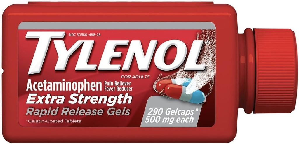 Tylenol Extra Jakost hitro sproščanje Geli 500 mg - 290 ct.