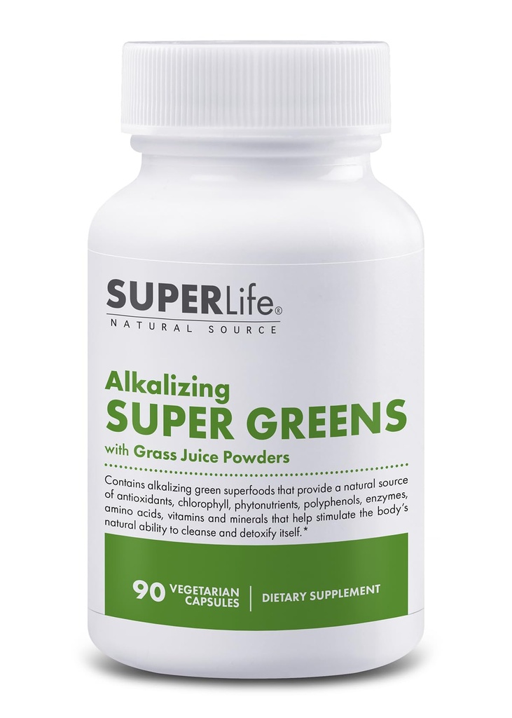 100% organska alkalifikacija Superzeleni - Superfood w/Alfalfa, Ječmen in pšenična trava, Matcha & Klorella - naravni vir fitonutrientov in klorofila 