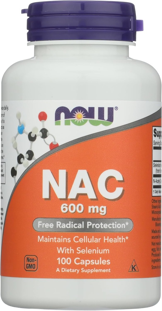 Now Foods Nacacetil Cysteine 600 mg kapsule, 100 CT