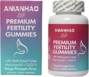 Premium Plodnost Gumies za ženske, Premium Feminine Balance Gumies, z Inositol, CoQ10, Folat in vitamini, Podpora Hormone Ravnotežje, Ovulacija / Menstrual cikel, 1 mesec oskrbo