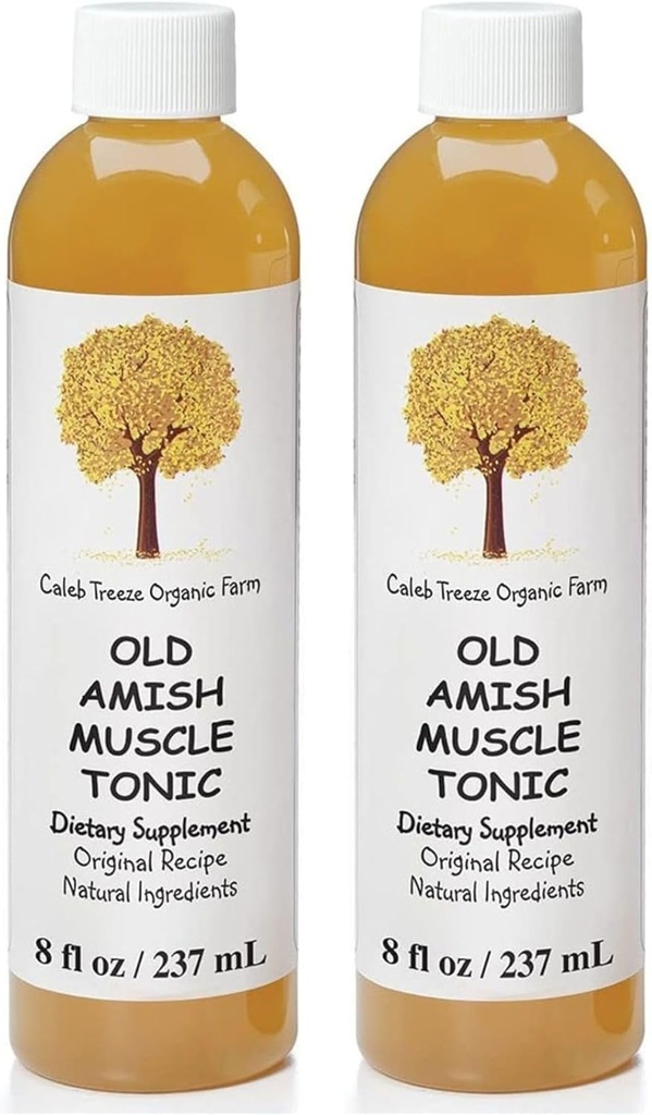 Caleb Treeze Old Amish Muscle Tonic 8 oz, Cramps Leads Relief, Stop Cramps Relief, Nemirne noge, Mišične kratice in spazem Relief - Pakiranje 2