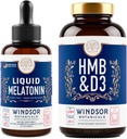 WINDSOR BOTANIKALS HMB z vitaminom D3 dodatek in tekoči melatonin 3mg - Vadba in regeneracija paket