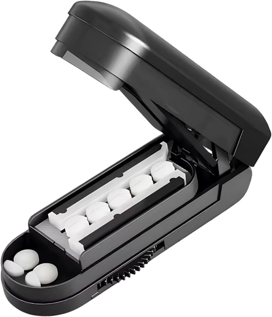 Tablete Cutter, tablete Cutter Spliter za majhne in majhne tablete, rezane tablete, vitamini, tablete, nastavljive tablete Cutter za majhne ali velike tablete s skritim ostrim rezilom iz nerjavnega jekla, potovalne Size