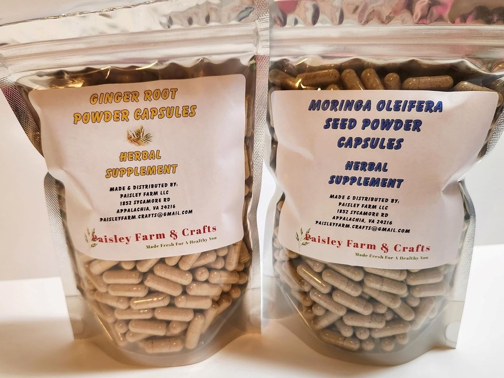 Ginger Root Moringa Leaf and Seed Capsule Value Packs (Ginger Root + Moringa Seed) - Herbal Supplement