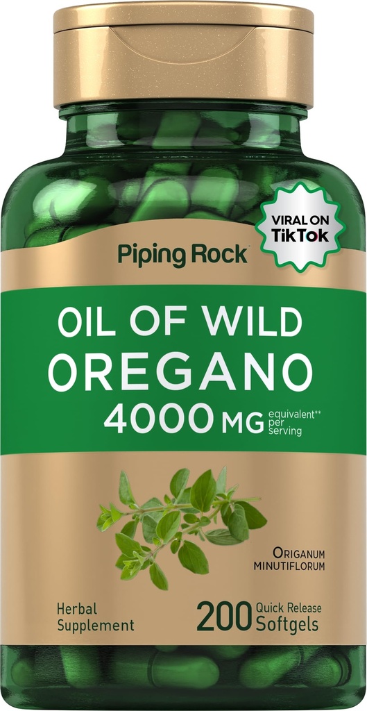 Piping Rock Oregano Oil Softgel Kapsule 4000mg 