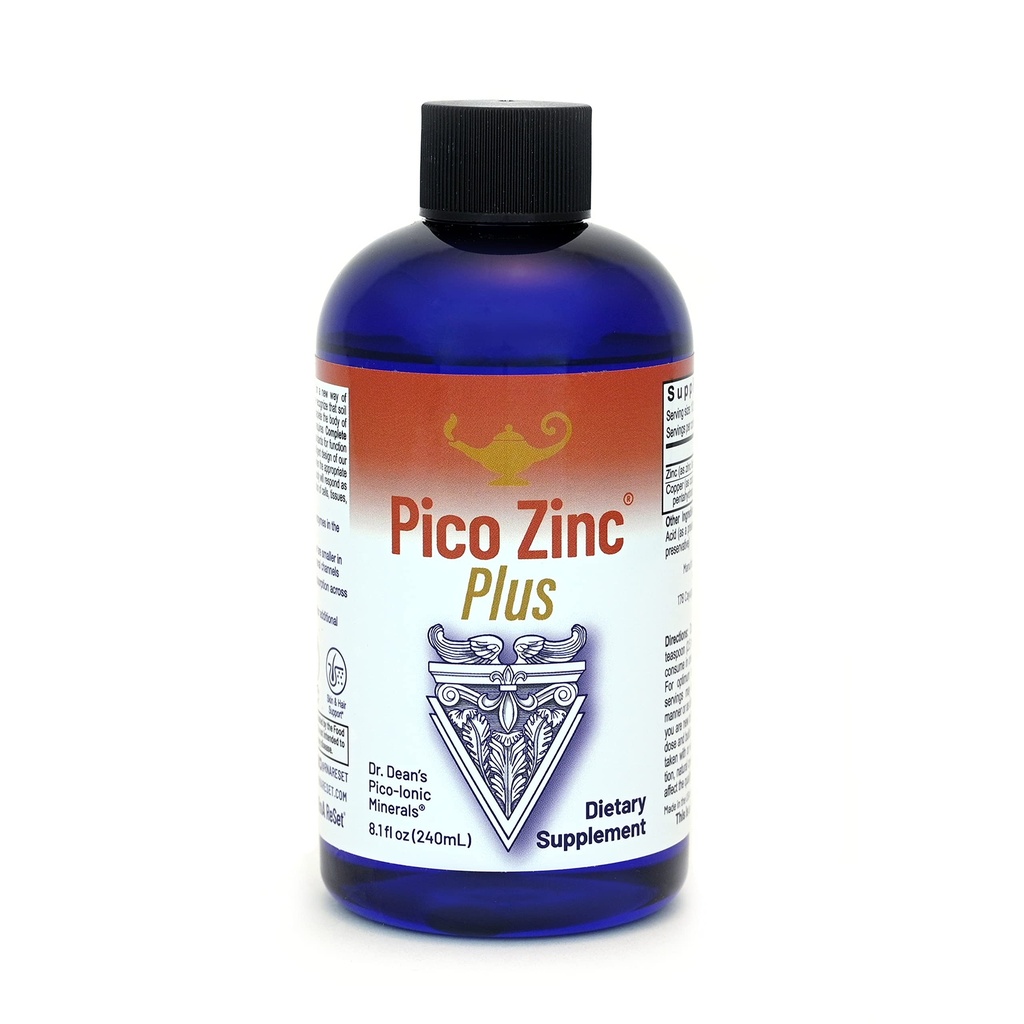 RnA Reset Pico Cink Plus – Tekoči cink in bakrov dodatek, Pico-Ionska mineralna raztopina, 8.1 Fl Oz (1-Pack)
