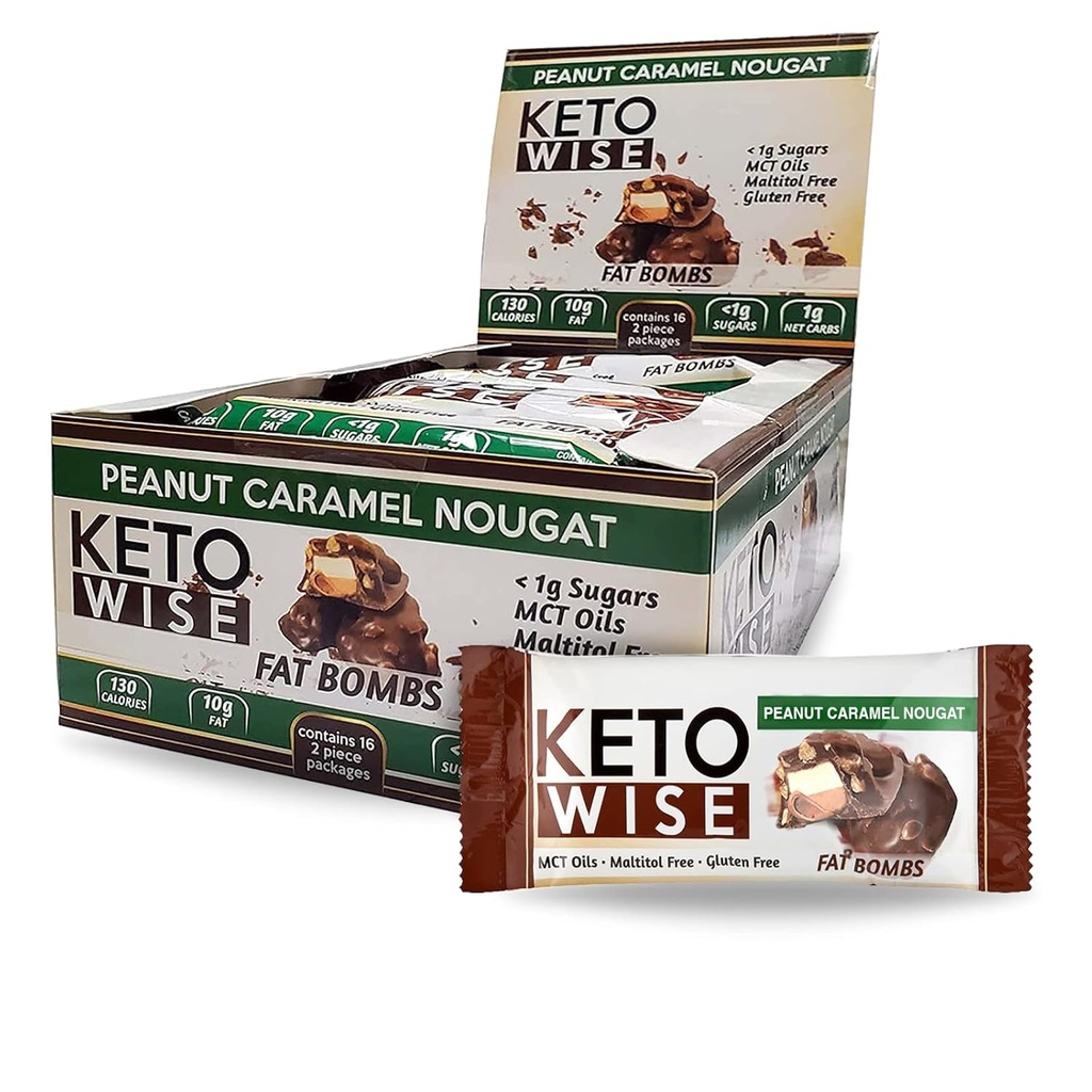 Keto Wise Fat Bombe - narejene iz čokolade, ki vsebuje MCT olje - nizka vsebnost maščob, nizko vsebnost ogljikovih hidratov in keto prijazen prigrizek - 7g maščobe, 2g neto ogljikovih hidratov 