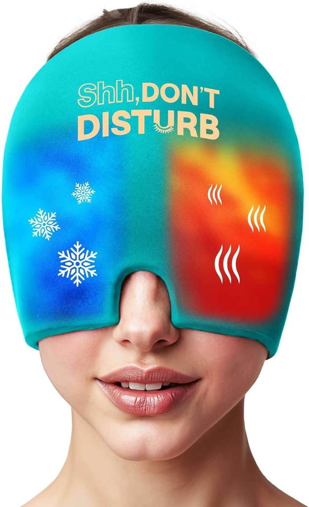 Migrena Relief Cold Cap – Repable Gel Ice Pack glavo Ovoj za glavobole, Puffy oči, Sinus tlaka, Maček – 360° Kompresija Migrena klobuk za ženske in moške – Cooling Cap for Tension & Stress Relief