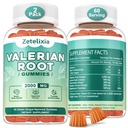 2 Pack Organic Valerian Root Gummies, Natural Calm to Help Relaxation, Zeliščni dodatek za podporo razpoloženja, Melatonin Free, Non-GMO, Gluten Free, Vegan, Zeleno grozdje Flavor, 120 Count