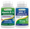 Najboljši naravni vitamin B12 6000 μg & vitamin K2 (MK7) z D3