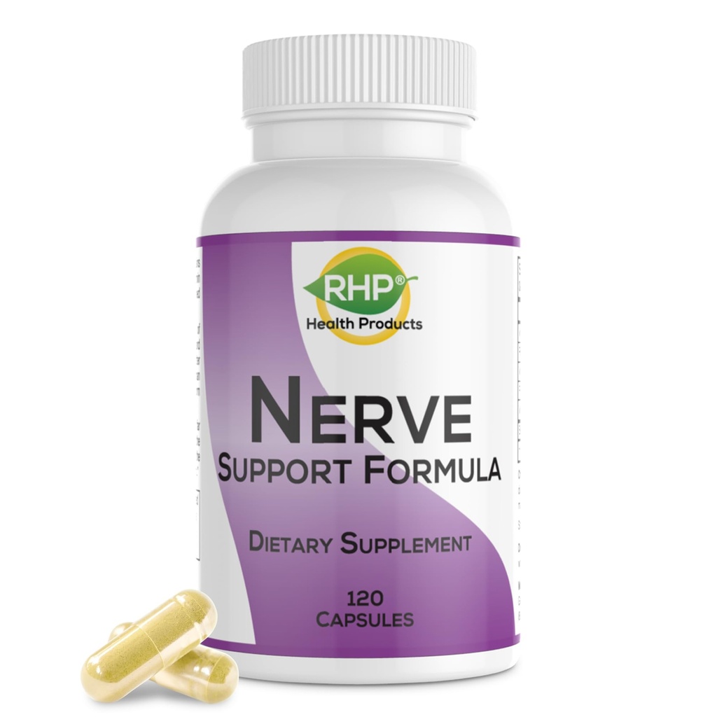 Nerve Support Formula za prehransko podporo nevropatije. Olajšanje bolečin, bolečine in nelagodja. B-kompleks s folno kislino. 120 kapsul