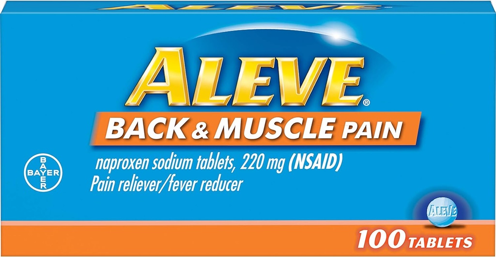 Aleve Back and Muscle Pain tablete, hitro ukrepanje ves dan ciljno olajšavo za glavobol, mišice in bolečine v hrbtu, Naproxen natrijeve kapsule, 220 mg, 100 Število