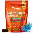 Vesele kapljice – Daily Superfood Gummies for Mood Support, Focus and Energy – Sugar-free, Vegan, borovničeva aroma – 90 Gummies for Adults – Dnevna podpora razpoloženju, fokusu in naravni energiji