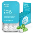 Energija nevroGum Kofeinske mete (144 kosov) - sladkor brez L-teanina + naravni kofein + vitamin B12 & B6 - nootropna energija & fokus dodatek za ženske in moške - Keto & Vegan, aroma pepermint
