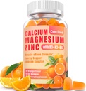 Kalcijev magnezijev cink Gumiji z D3 &B6 &K2,1000mg kalcijevimi gumiji s 300 mg magnezijeve podpore Imunska energija za odrasle in najstnike,Sugar Free(60 Count)