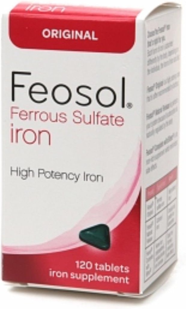 Feosol železov sulfat, original, tablete 120 ea (paka s 4)