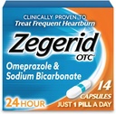 Zegerid OTC 24-urna zgaga Relief, edini zaviralec protonske črpalke z Omeprazolom 20 mg + natrijevim bikarbonatom, zdravljenje pogoste zgage, 14-kratne kapsule