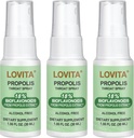 LOVITA Bee Propolis Pršilo za grlo 250mg, Bee Propolis Extract z 18% Bioflavonoidi, Brezalkoholni antioksidant, Imunska podpora & Relief za grlo, Gluten-free, Non-GMO, 1 Fl Oz, 90 dnevna dobava
