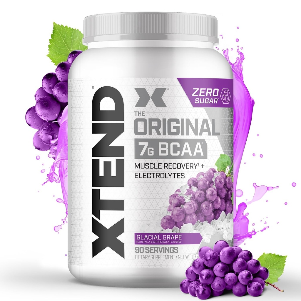 Xtend Original BCAA Powder 7g BCAA in 2,5g L-glutamin, Sugar Free Post Workout Muscle Recovery Drink z aminokislinami za moške in ženske, 90 Servinga
